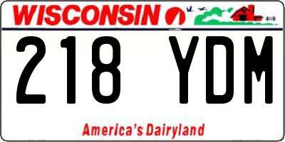 WI license plate 218YDM