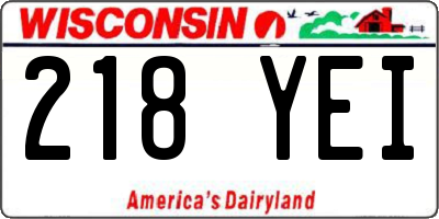 WI license plate 218YEI