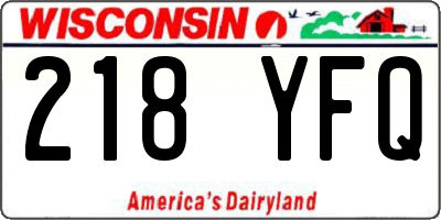 WI license plate 218YFQ