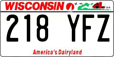 WI license plate 218YFZ
