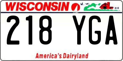 WI license plate 218YGA