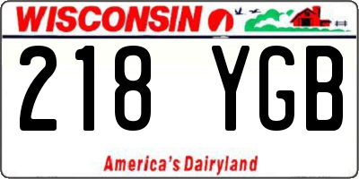 WI license plate 218YGB
