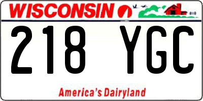 WI license plate 218YGC