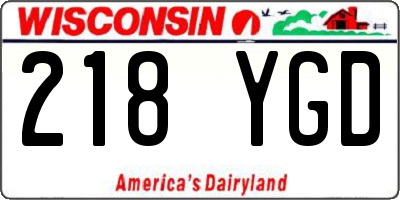 WI license plate 218YGD