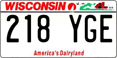 WI license plate 218YGE