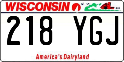 WI license plate 218YGJ