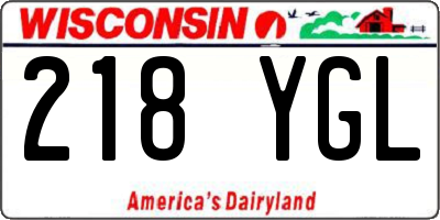 WI license plate 218YGL