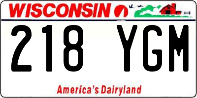 WI license plate 218YGM