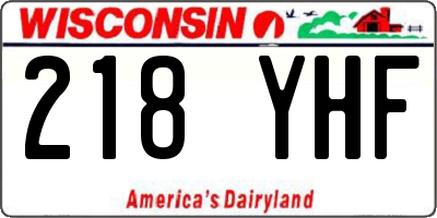 WI license plate 218YHF