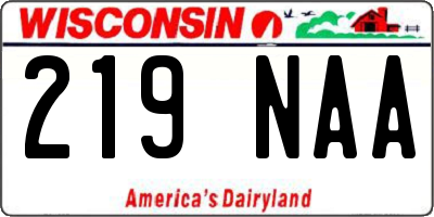 WI license plate 219NAA