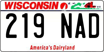 WI license plate 219NAD