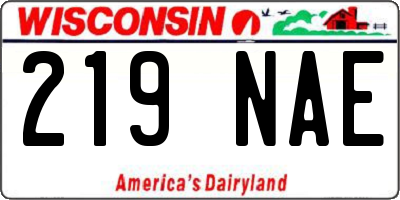 WI license plate 219NAE