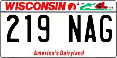 WI license plate 219NAG