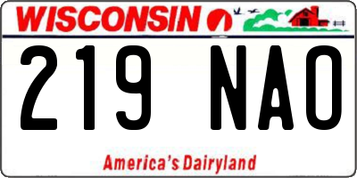 WI license plate 219NAO