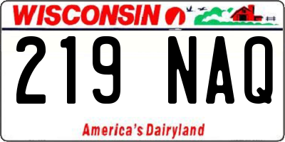 WI license plate 219NAQ