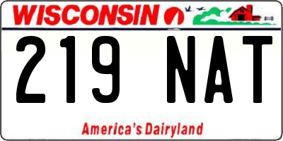 WI license plate 219NAT