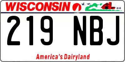 WI license plate 219NBJ