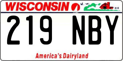 WI license plate 219NBY