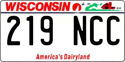 WI license plate 219NCC