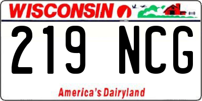 WI license plate 219NCG