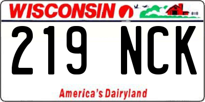 WI license plate 219NCK
