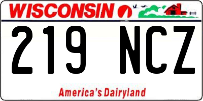 WI license plate 219NCZ