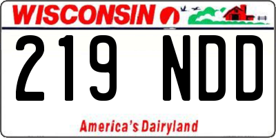 WI license plate 219NDD