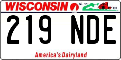 WI license plate 219NDE