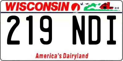 WI license plate 219NDI