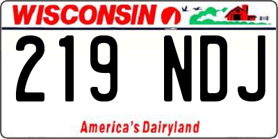WI license plate 219NDJ