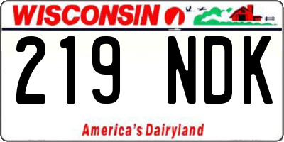 WI license plate 219NDK
