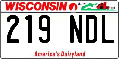 WI license plate 219NDL
