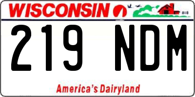 WI license plate 219NDM