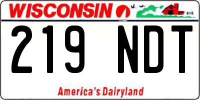 WI license plate 219NDT