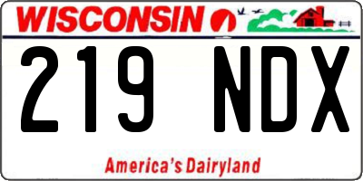 WI license plate 219NDX