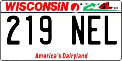 WI license plate 219NEL