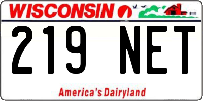 WI license plate 219NET