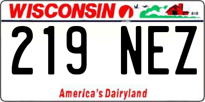 WI license plate 219NEZ