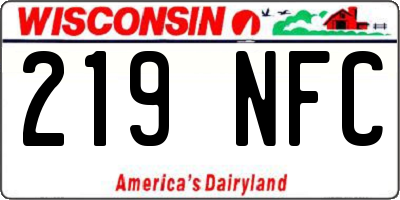 WI license plate 219NFC