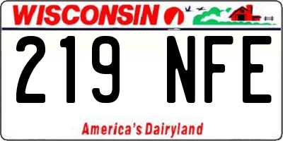 WI license plate 219NFE