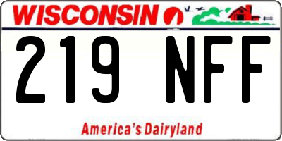 WI license plate 219NFF