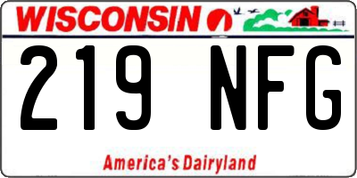 WI license plate 219NFG
