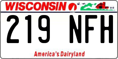 WI license plate 219NFH