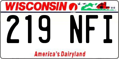 WI license plate 219NFI