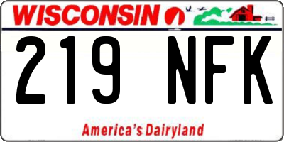 WI license plate 219NFK