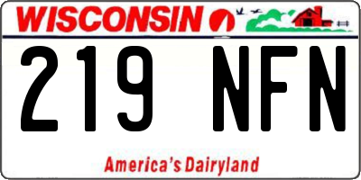 WI license plate 219NFN