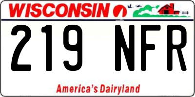 WI license plate 219NFR