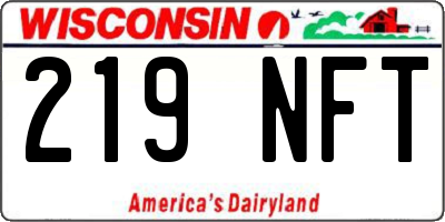 WI license plate 219NFT