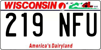 WI license plate 219NFU