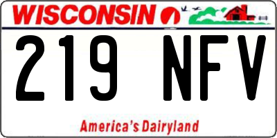 WI license plate 219NFV